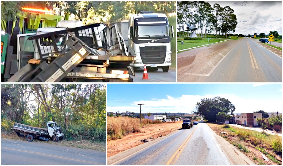 Mosaico de imagens da rodovia br 414 em Anápolis- Goiás